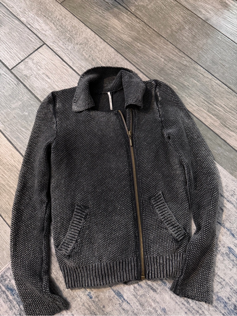 Free People Knit Asymmetrical Moto Jacket